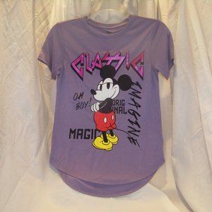 Classic Mickey Mouse Shirt Tail T-Shirt Purple Women's Extra Small (1)